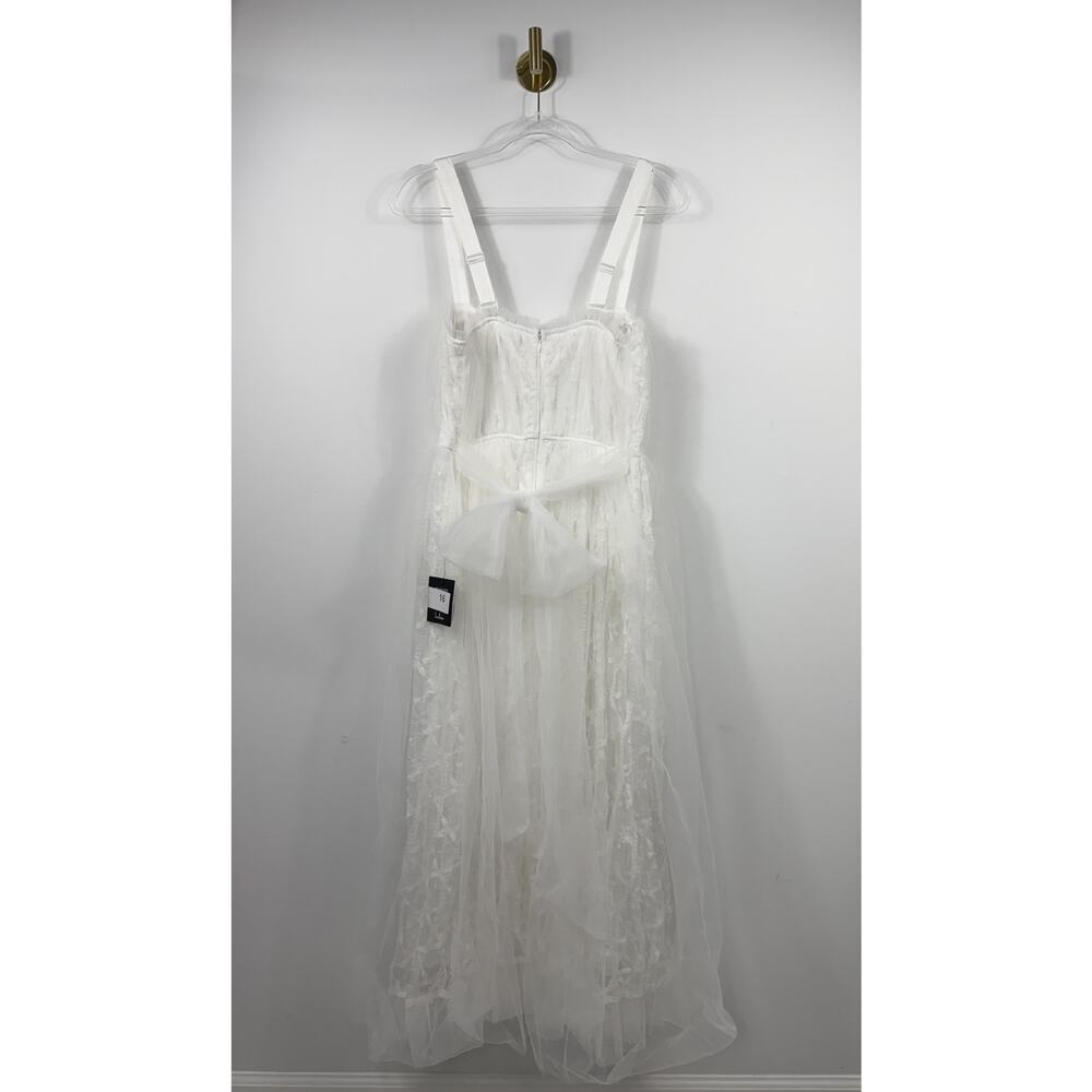 NWT Lulus Ethereal Impression White Coquette ruffled midi wedding dress Sz M - Picture 9 of 15